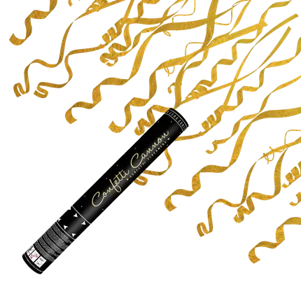 Cañones de confeti de 40 cm Streamer de oro