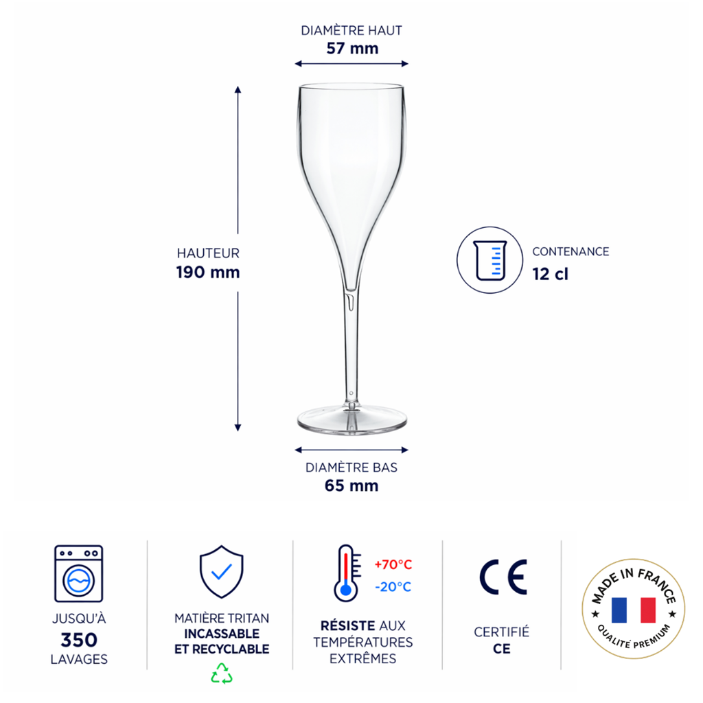 Flauta de champán transparente 12cl