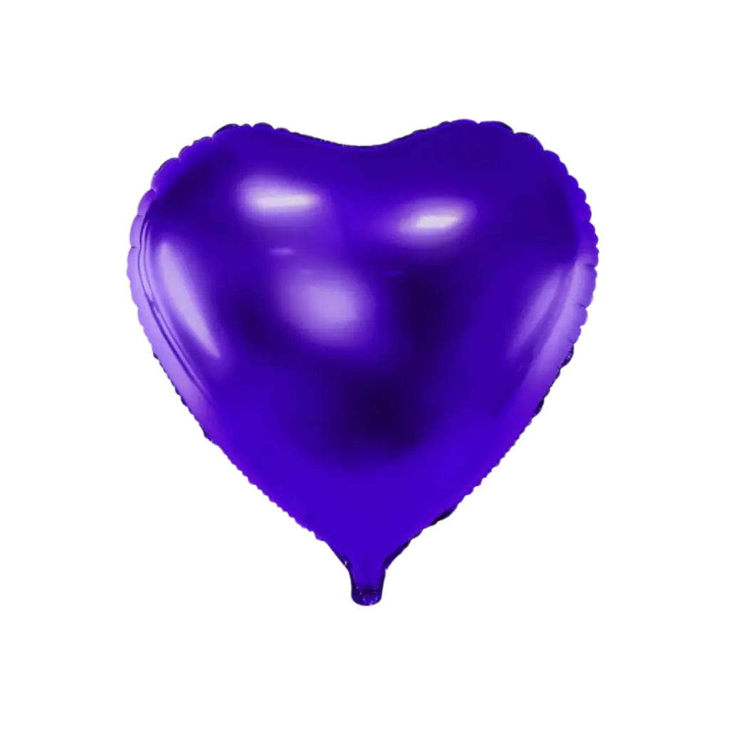 Corazón Globo Violeta metálico 45cm