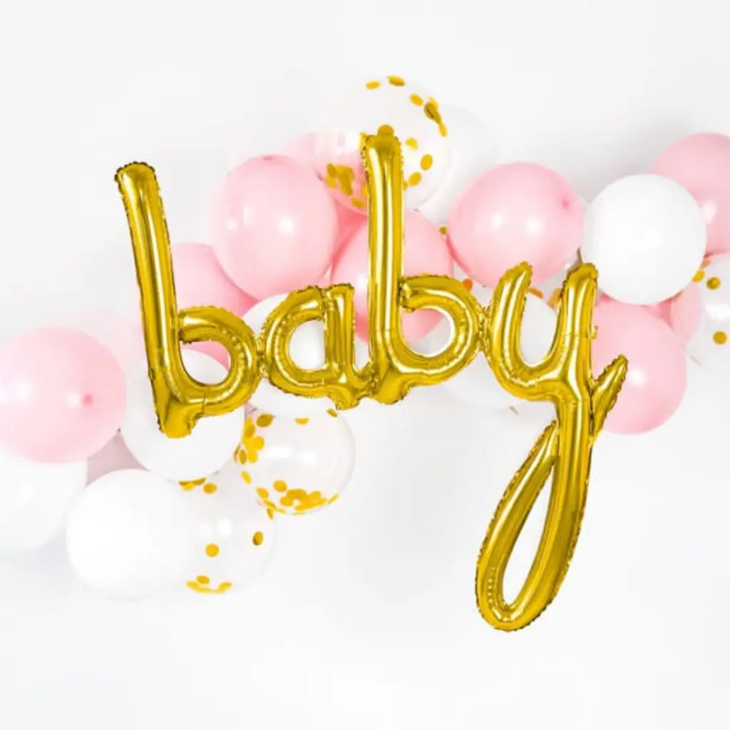 Globo de metal Baby Gold 73x75cm