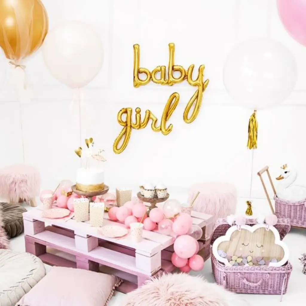 Globo de metal Baby Gold 73x75cm