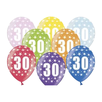 Paquete de 6 globos con inscripción 30