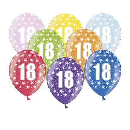 Juego de 6 globos con inscripción 18