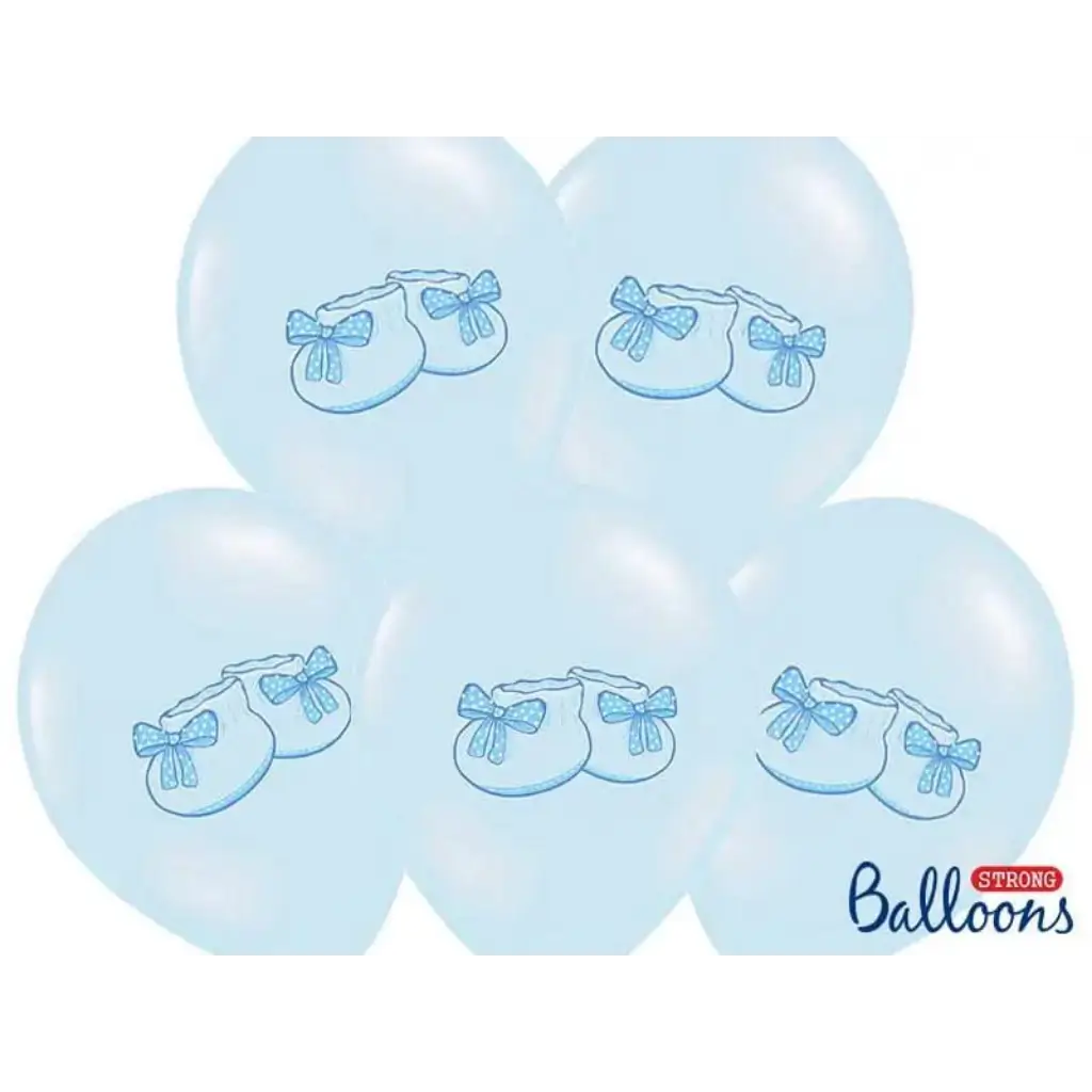 Paquete de 6globos azules de zapatillas para bebés