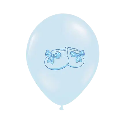 Paquete de 6globos azules de zapatillas para bebés