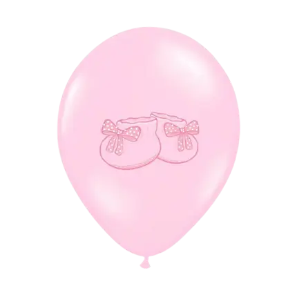 Paquete de 10 globos rosados de zapatillas para bebés