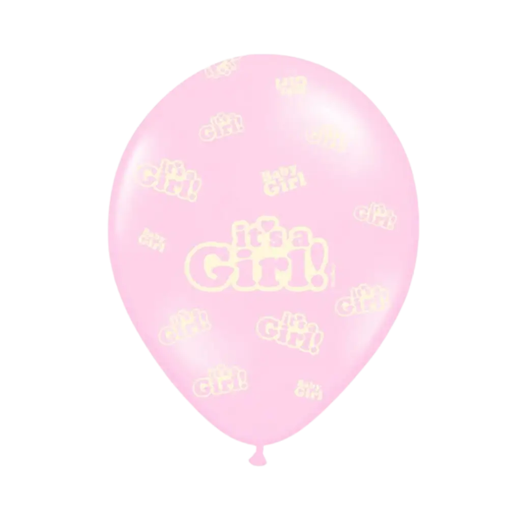 Paquete de 6 globos de mezcla "It's a Girl"