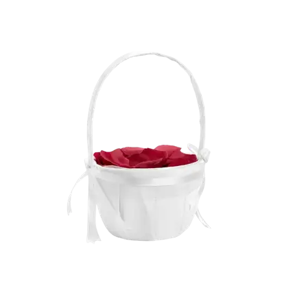 Cesta de boda para pétalos de rosa