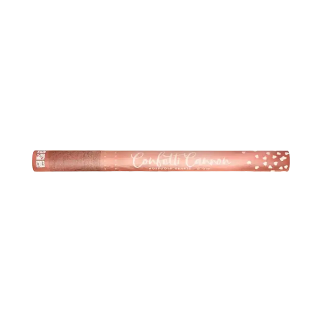 Canon confettis 60cm corazón Oro rosa metálico