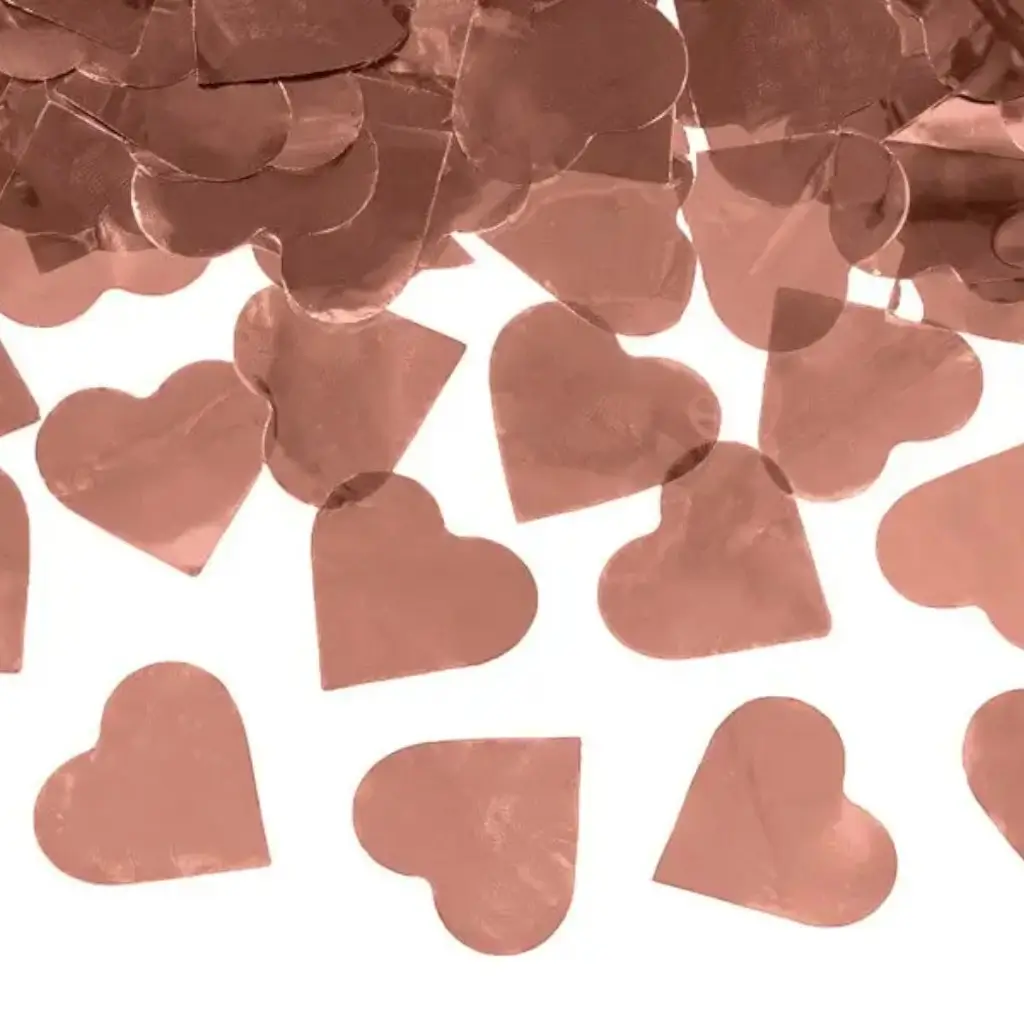 Canon confettis 60cm corazón Oro rosa metálico