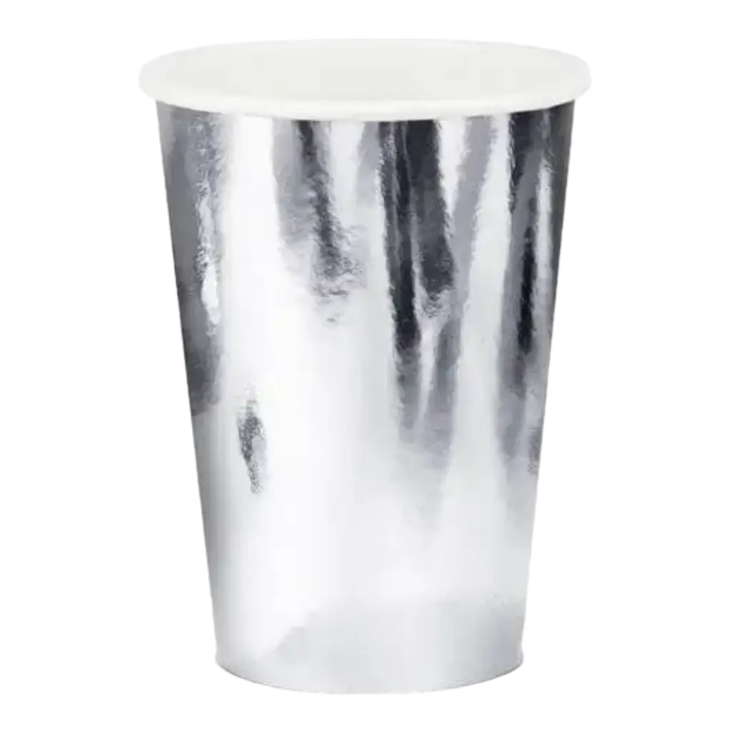 Juego de 6 vasos de papel Plata