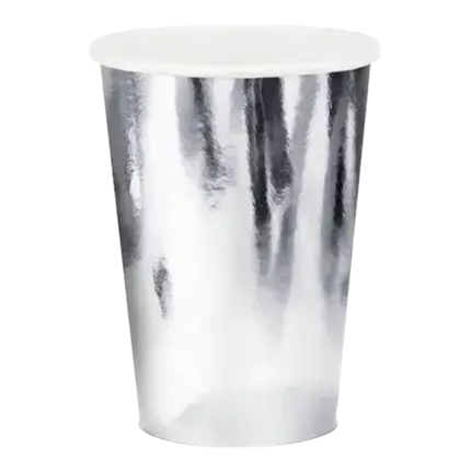 Juego de 6 vasos de papel Plata
