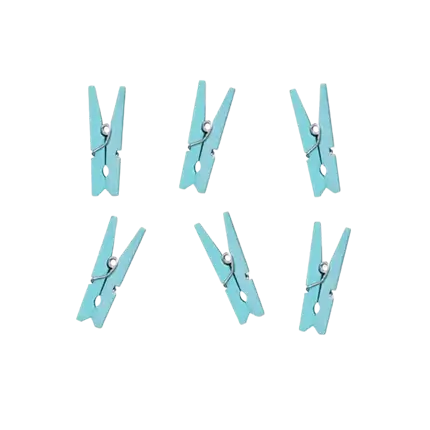 Paquete de 20 alfileres de madera azul celeste