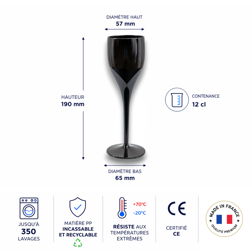 Flauta de champán negro 12cl