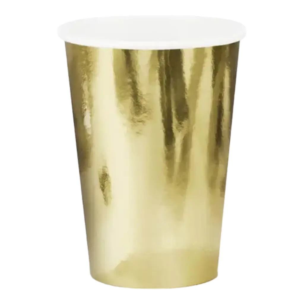 Juego de 6 vasos de papel Oro