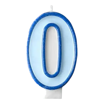 Vela número 0 azul