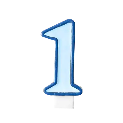 Vela de Aniversario número 1 azul