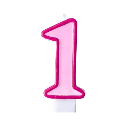 Vela de cumpleaños número 1 rosa