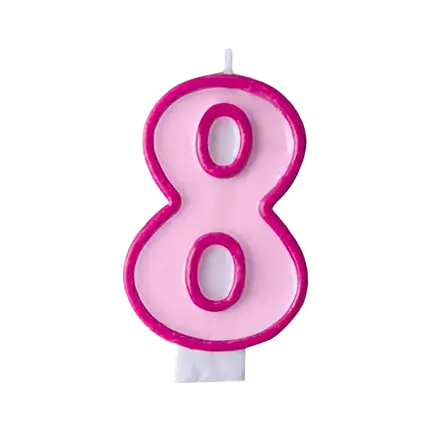 Vela de cumpleaños número 8 rosa