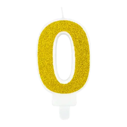 Vela de aniversario número 0 de oro