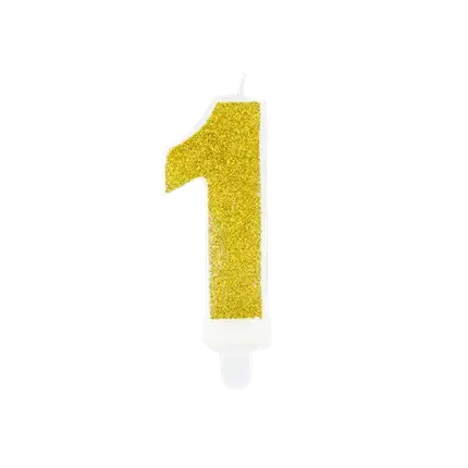 Vela de aniversario número 1 de oro