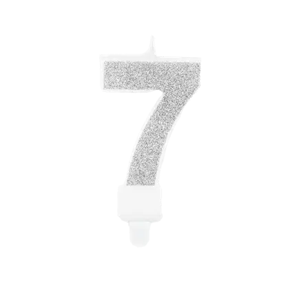 Vela de cumpleaños número 7 de plata