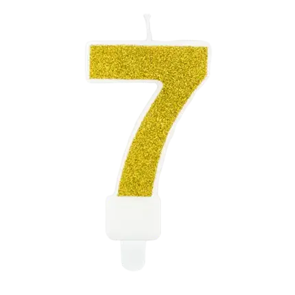 Vela de aniversario número 7 de oro