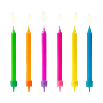 6 velas de cumpleaños mixtas (6cm)