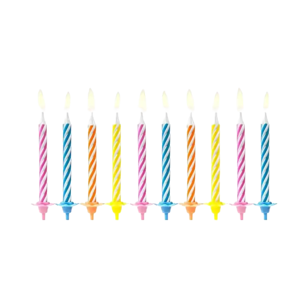 10 velas de cumpleaños mixtas (6cm)