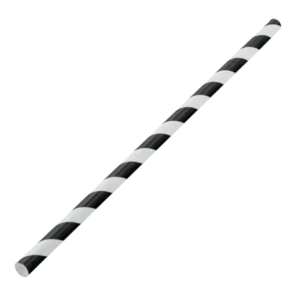 Papel de paja a rayas negras de 20cm /ø6mm (250 piezas)