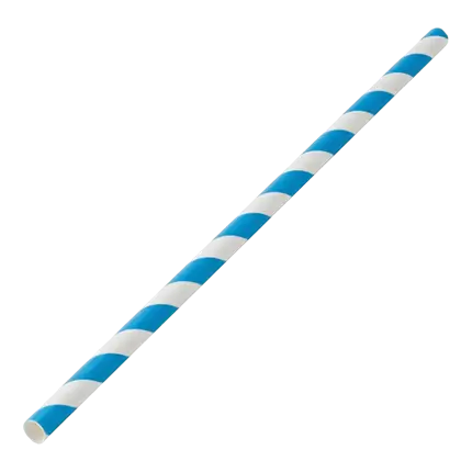 Paja de papel a rayas azules 20cm /ø6mm (250 piezas)