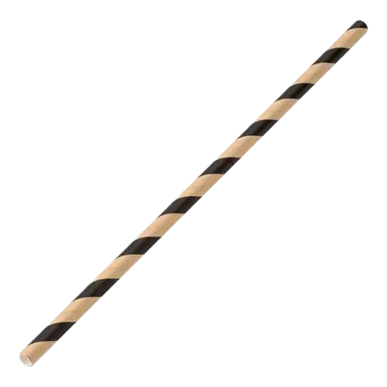 Papel de paja a rayas Kraft/Negro 20cm /ø6mm (250 piezas)