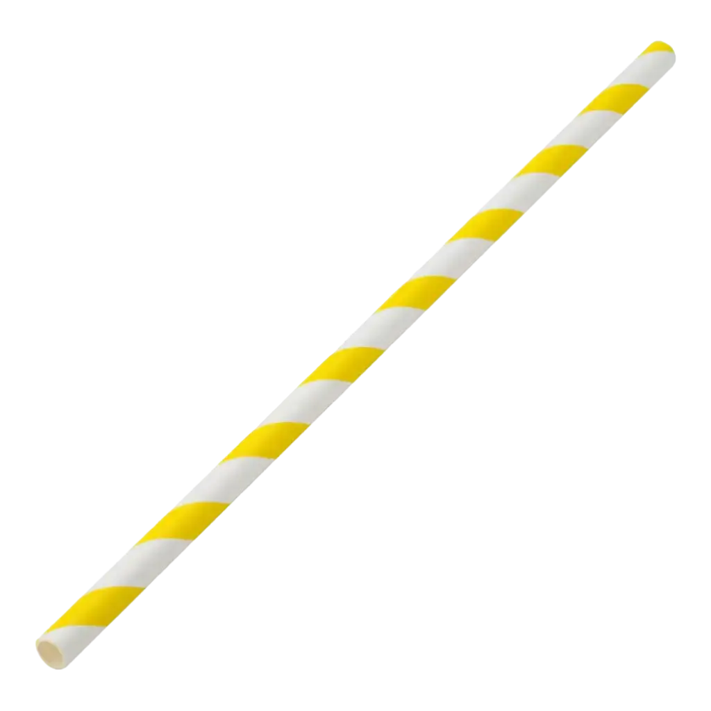 Papel de paja con rayas amarillas de 20cm /ø6mm (250 piezas)