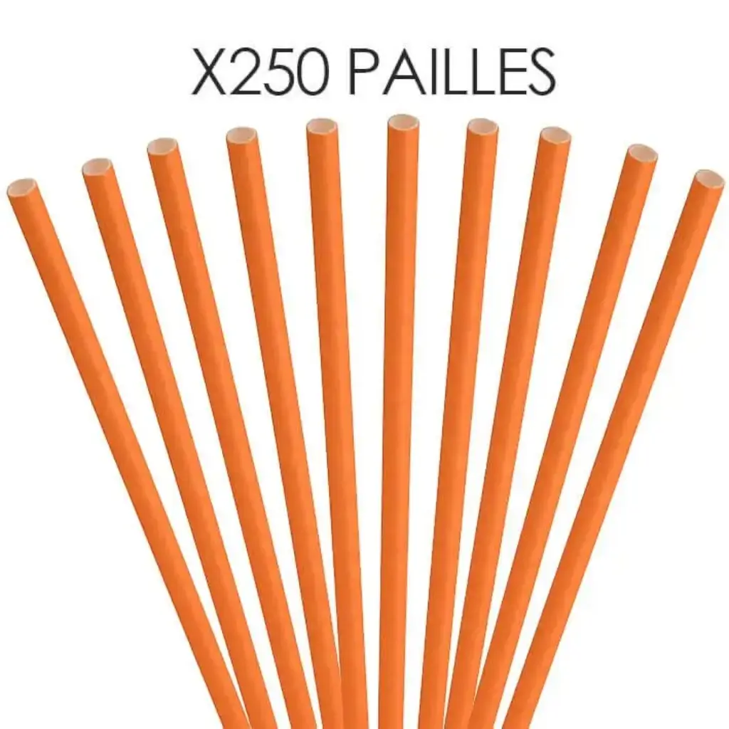 Papel de paja naranja 20cm /ø6mm (250 piezas)