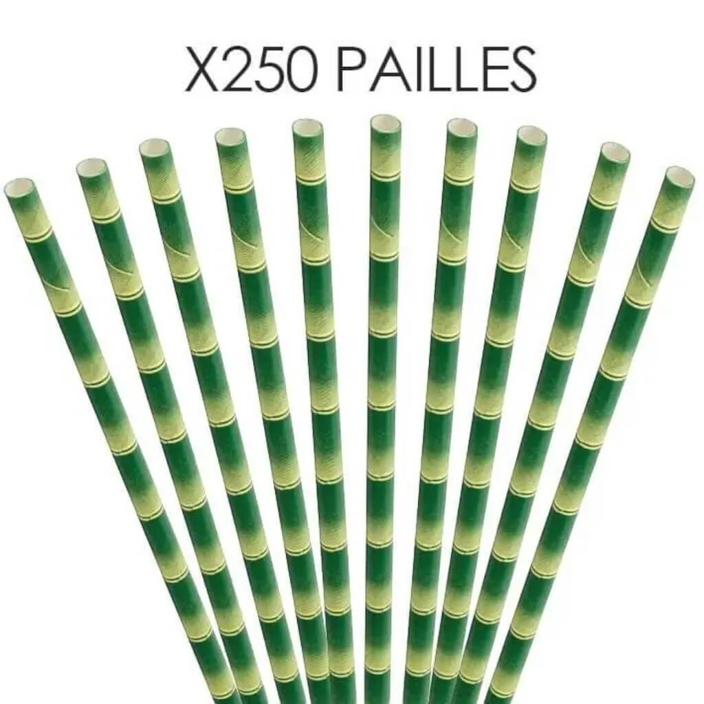 Paja de papel de bambú 20cm /ø6mm (250 piezas)
