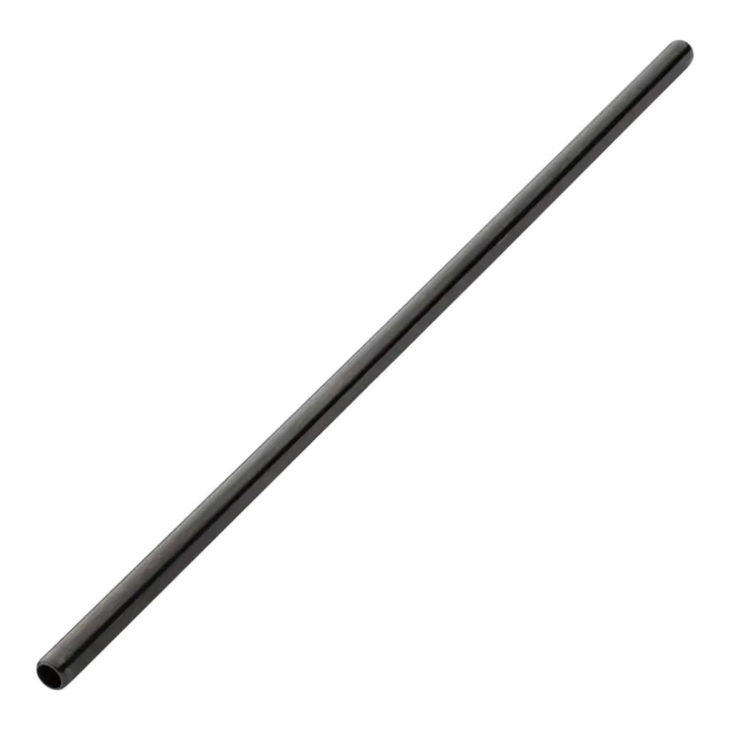 Paja de acero inoxidable reutilizable Negro mate 21,5cm /ø6mm (12pcs)