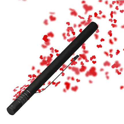 Pistola eléctrica de confeti Red Heart 80 cm