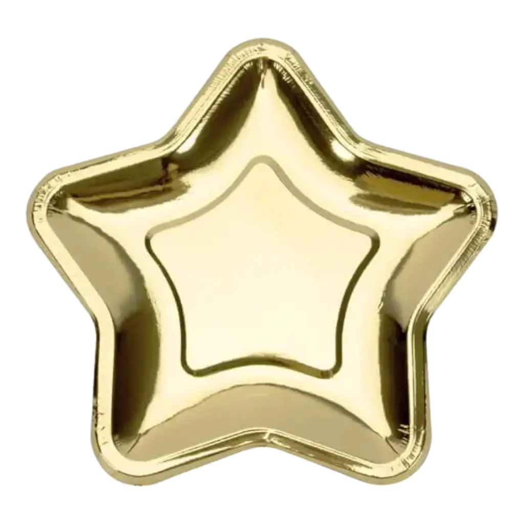 Plato de papel Gold Star (Juego de 6)