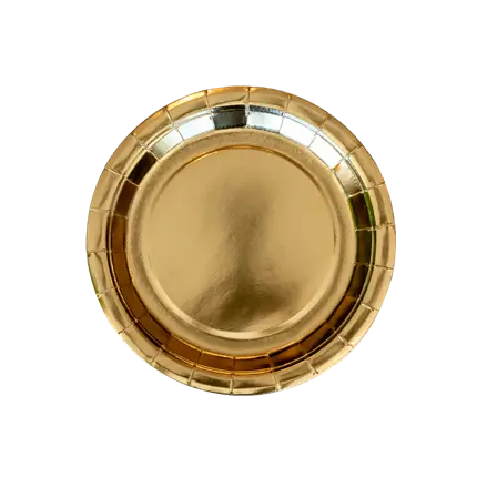 Plato redondo de papel dorado de ø18cm (Set de 6)