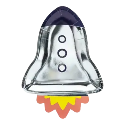 Plato de papel con forma de cohete (Juego de 6)