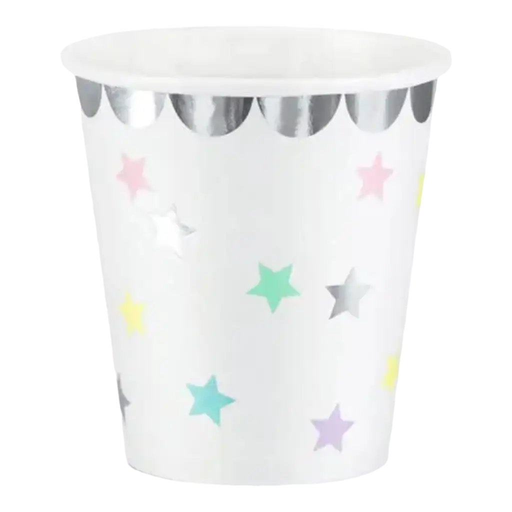 Vaso de papel motivo estrella 18cl (Set de 6)