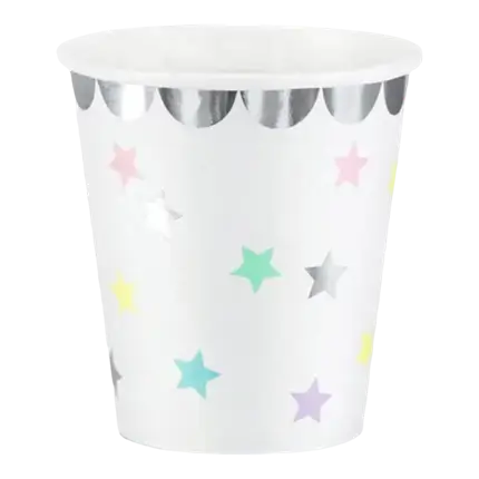 Vaso de papel motivo estrella 18cl (Set de 6)