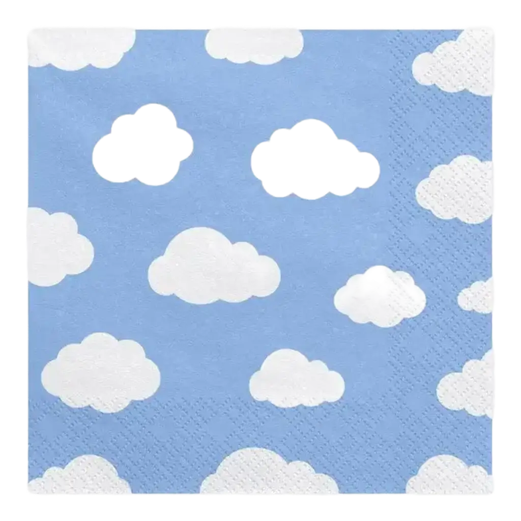 Toalla de papel azul claro con patrón de nubes (Juego de 20)
