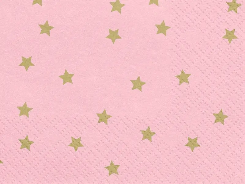 Toalla de papel rosa con patrón de estrella dorada (Juego de 20)