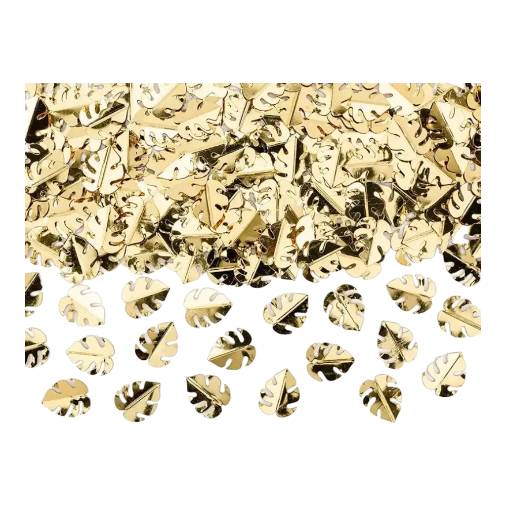 Confettis forma de hoja color oro (15gr)