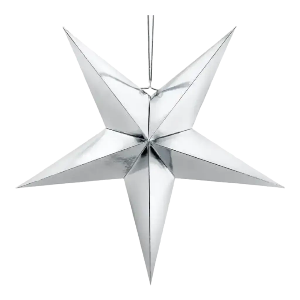 Estrella de papel de plata 70cm