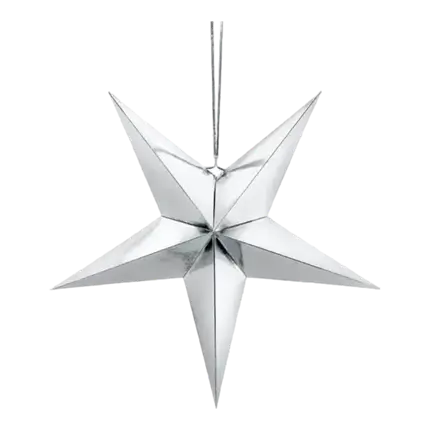 Estrella de papel de plata 45cm