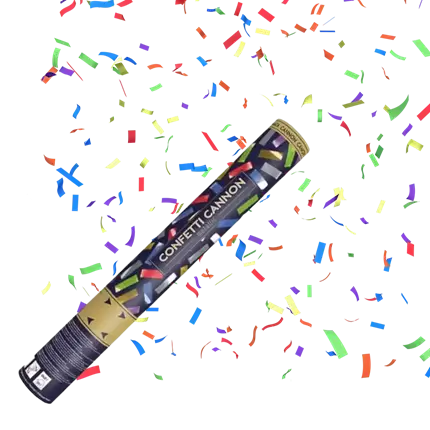 Cañones de confeti de 40 cm. Multicolor