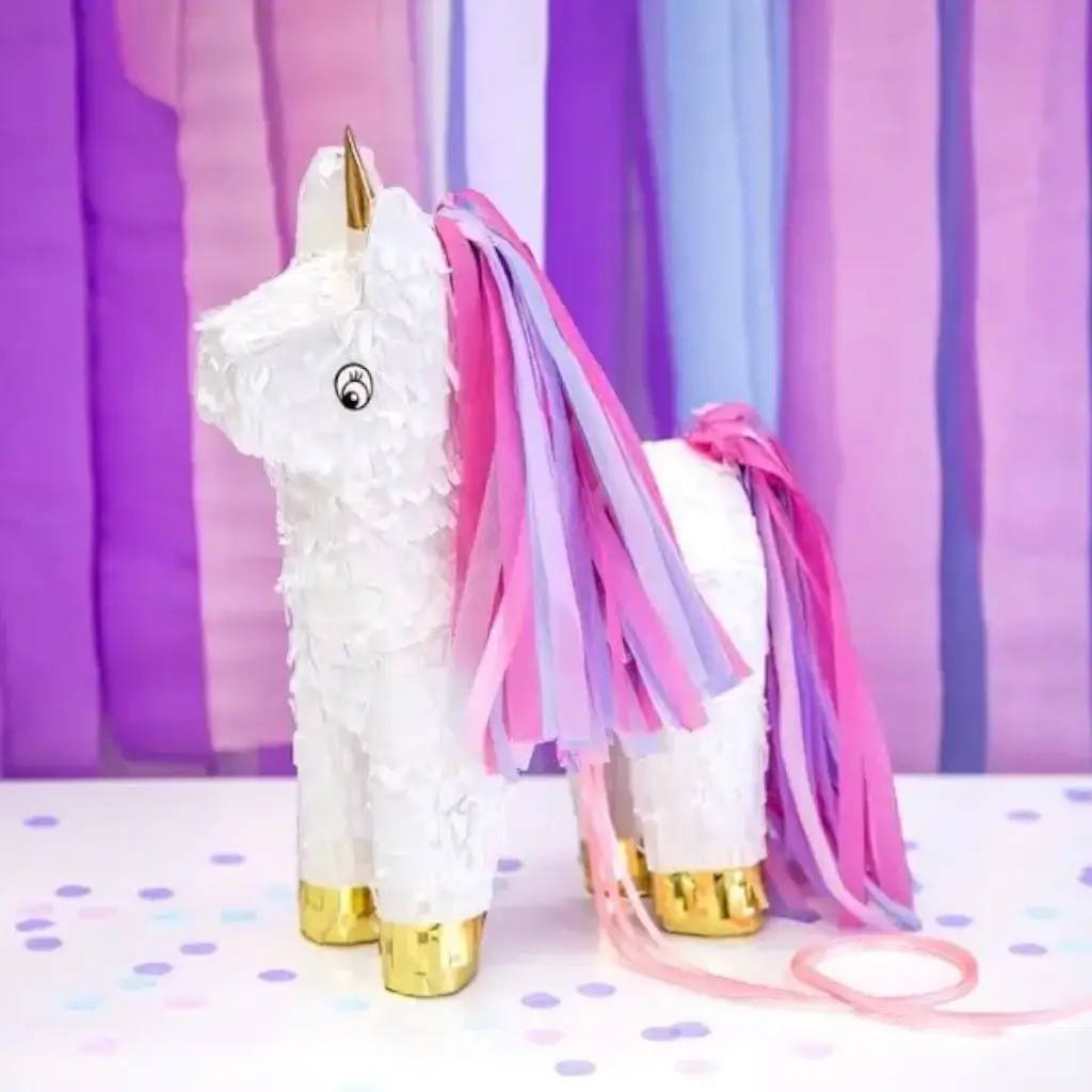 PIÑATA DE UNICORNIO BLANCO