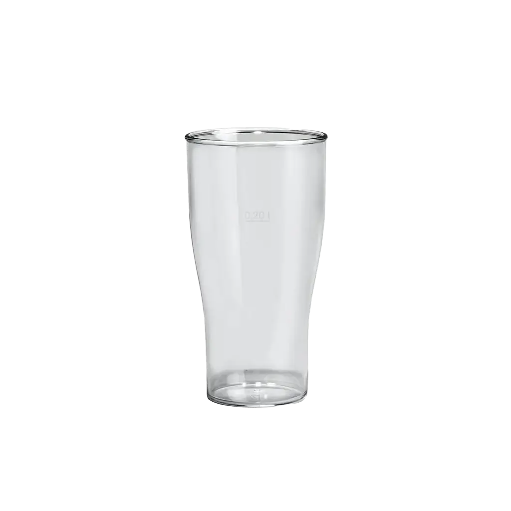 Vaso de cerveza transparente e irrompible de 25 cl.